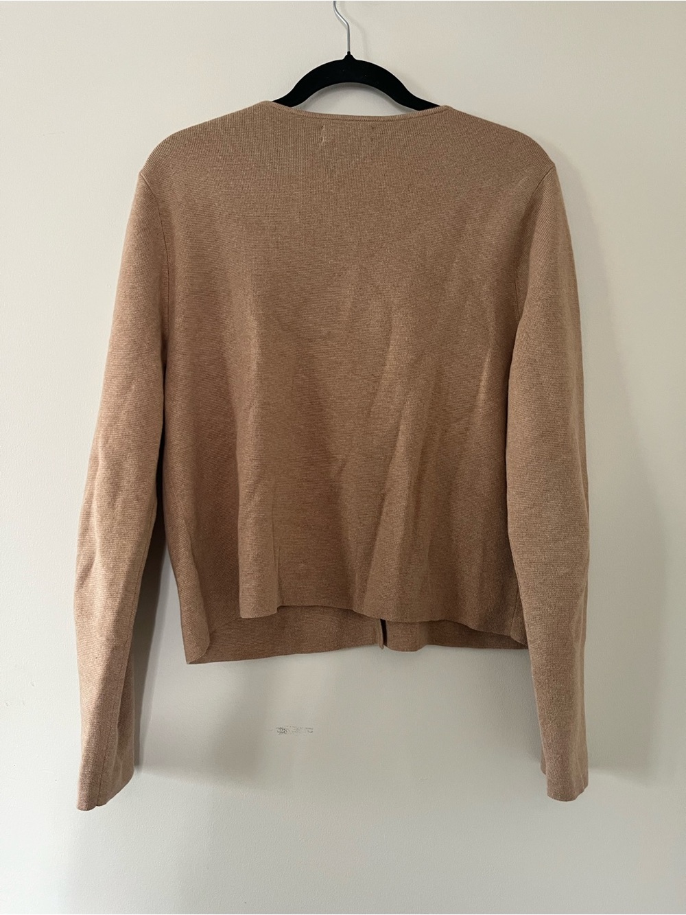 Land's End 100% Cotton Camel Brown Button Up Cardigan Medium Quiet Luxury - Picture 5 of 6
